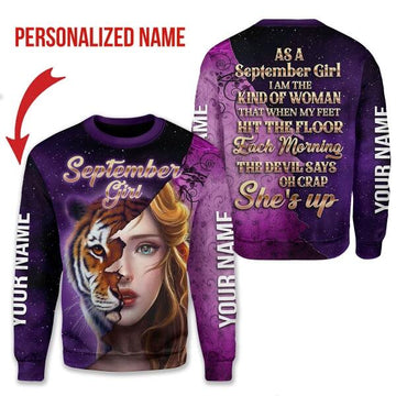 YMskins Personalized Ugly Sweater As A September Girl All Over Printed