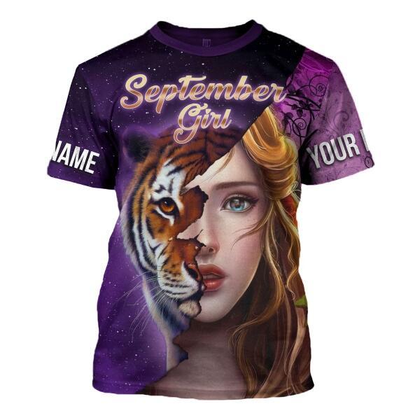 YMskins Personalized T-shirt As A September Girl All Over Printed