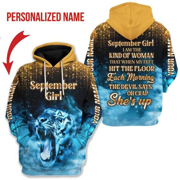 YMskins Personalized Hoodie As A September Girl She's Up All Over Printed