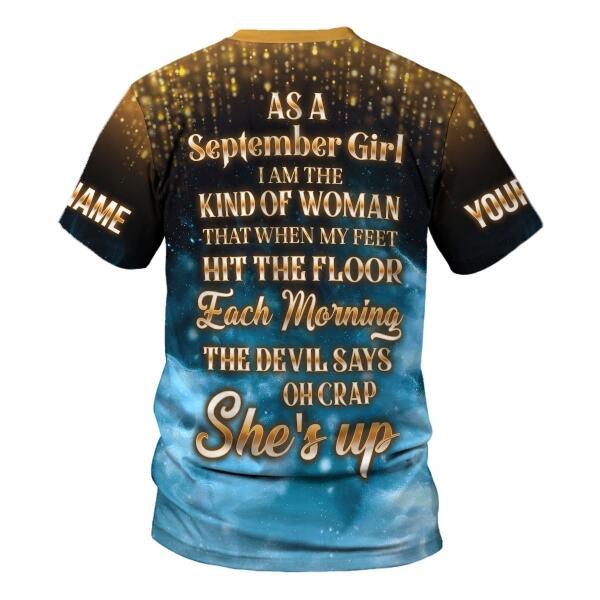 YMskins Personalized Tops As A September Girl She's Up All Over Printed