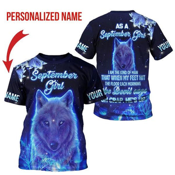 YMskins Personalized T-shirt September Girl All Over Printed