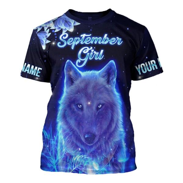 YMskins Personalized T-shirt September Girl All Over Printed