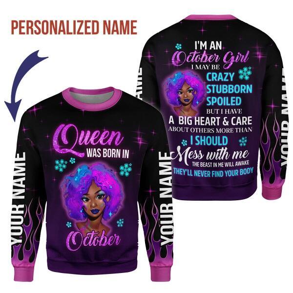 YMskins Personalized Tops Queen Was Born In October All Over Printed