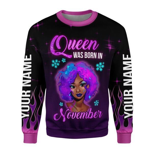YMskins Personalized Tops November Girl All Over Printed