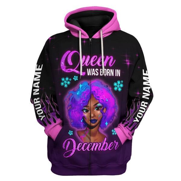YMskins Personalized  Tops  Queen Was Born In December All Over Printed