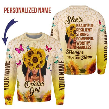 YMskins Personalized Tops October Girl All Over Printed