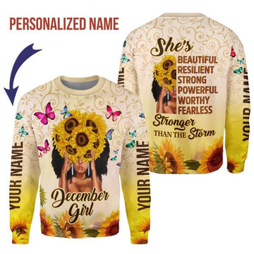 YMskins Personalized Ugly Sweater December Girl All Over Printed