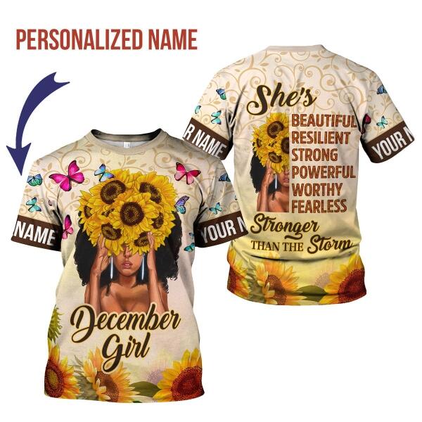 YMskins Personalized T-shirt December Girl All Over Printed