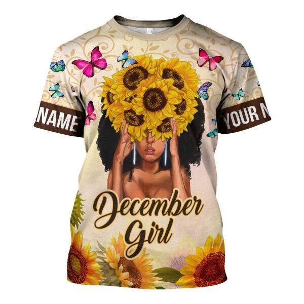 YMskins Personalized T-shirt December Girl All Over Printed