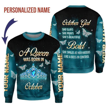 YMskins Personalized Tops October Girl All Over Printed