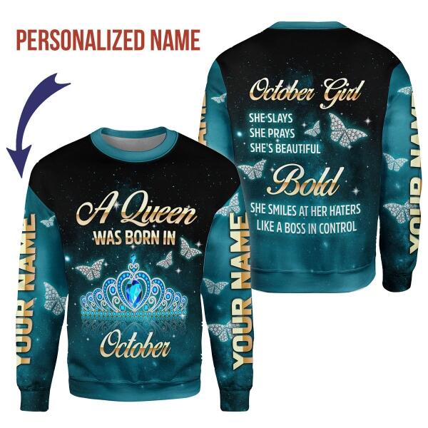 YMskins Personalized Tops October Girl All Over Printed