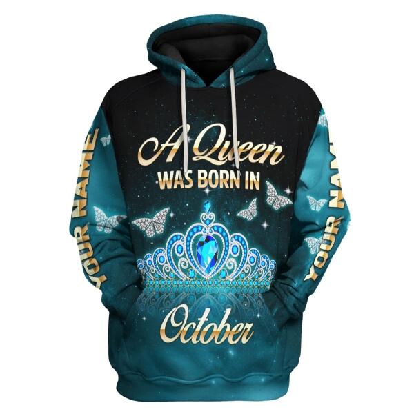 YMskins Personalized Hoodie October Girl All Over Printed