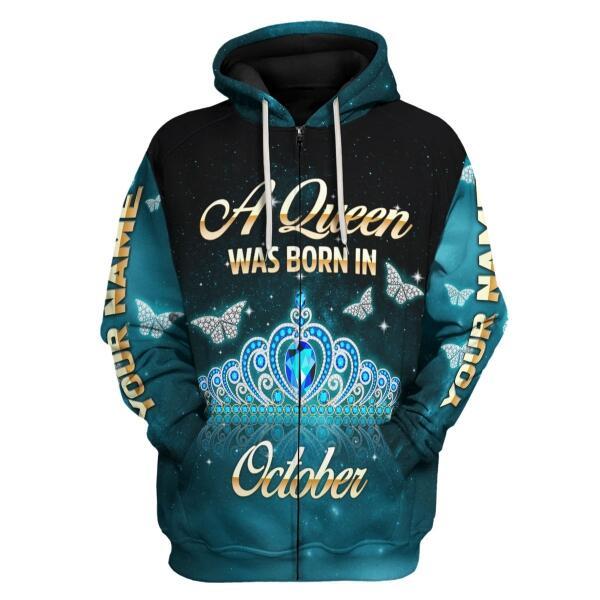 YMskins Personalized Hoodie October Girl All Over Printed