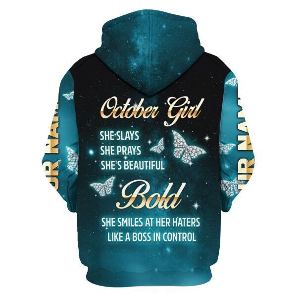 YMskins Personalized Tops October Girl All Over Printed