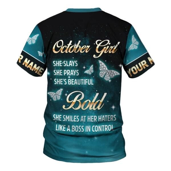 YMskins Personalized Tops October Girl All Over Printed