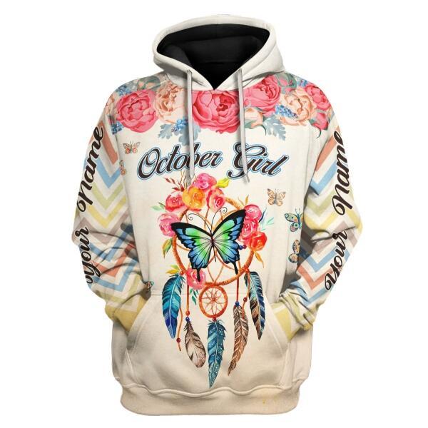 YMskins Personalized Hoodie October Girl All Over Printed