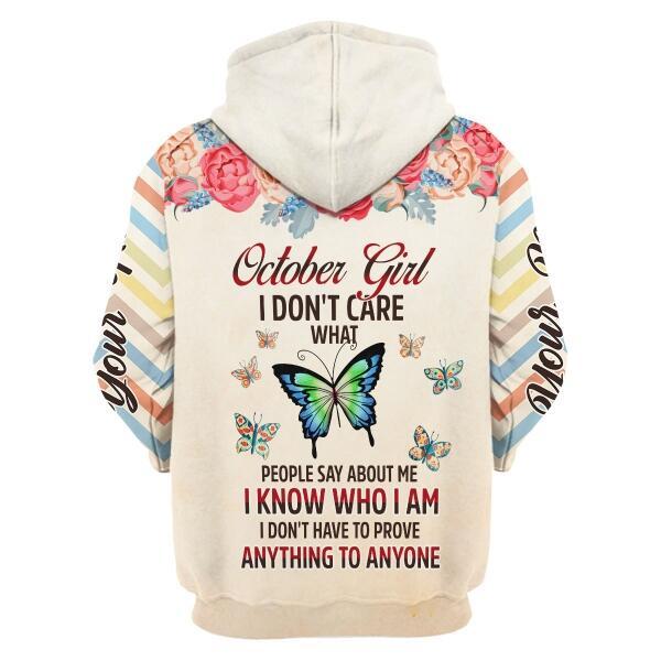 YMskins Personalized Hoodie October Girl All Over Printed