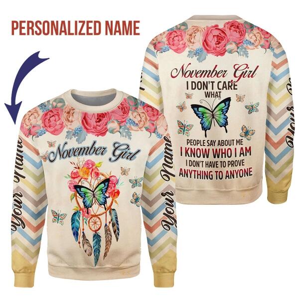 YMskins Personalized Ugly Sweater November Girl All Over Printed