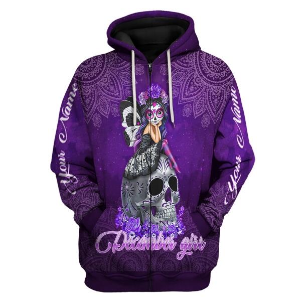 YMskins Personalized Hoodie December Girl I Have Tattoos All Over Printed