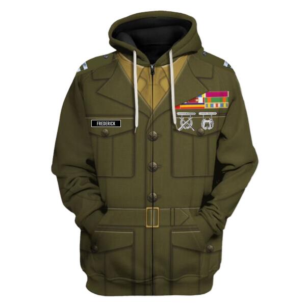 YMskinss Unisex Zip Hoodie U.S Marine Corps Green Service Uniform 3D Uniform-Officer