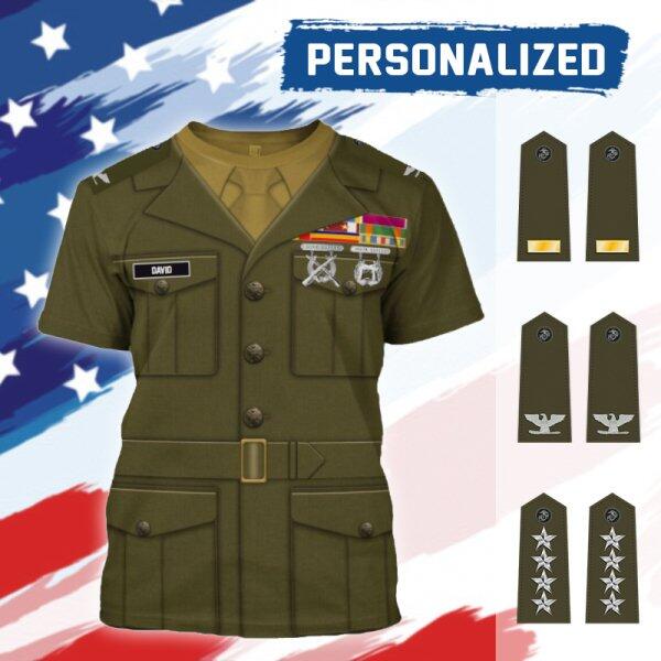 YMskinss Unisex T-Shirt U.S Marine Corps Blue Service Uniform 3D Uniform-Officer
