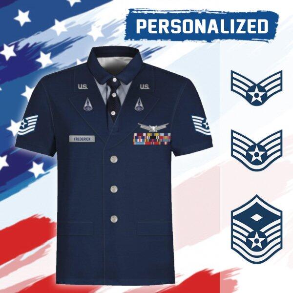 YMskinss Unisex Polo Shirt U.S Space Force Service Dress 3D Uniform-Enlisted