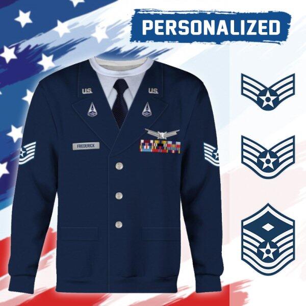 YMskinss Unisex Sweatshirt U.S Space Force Service Dress 3D Uniform-Enlisted