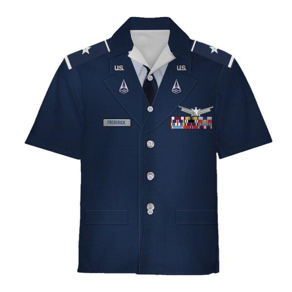 YMskinss Unisex Hawaiian Shirt U.S Space Force Service Dress (Class B) 3D Uniform-Officer