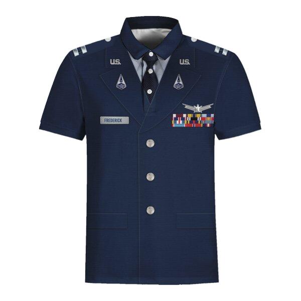 YMskinss Unisex Polo Shirt U.S Space Force Service Dress (Class A) 3D Uniform-Officer