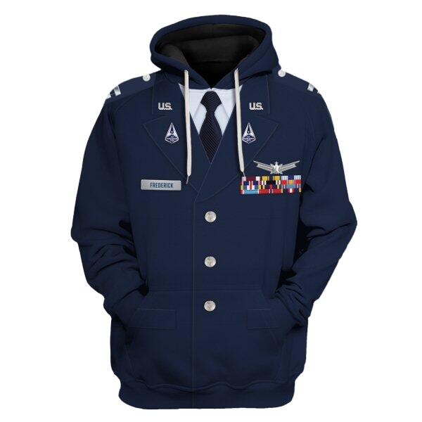 YMskinss Unisex Hoodie U.S Space Force Service Dress (Class A) 3D Uniform-Officer