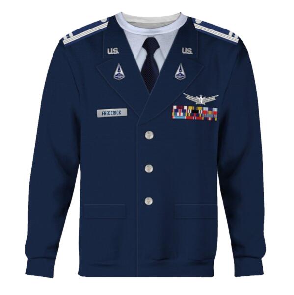 YMskinss Unisex Sweatshirt U.S Space Force Service Dress 3D Uniform-Officer