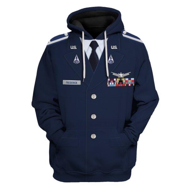 YMskinss Unisex Hoodie U.S Space Force Service Dress 3D Uniform-Officer