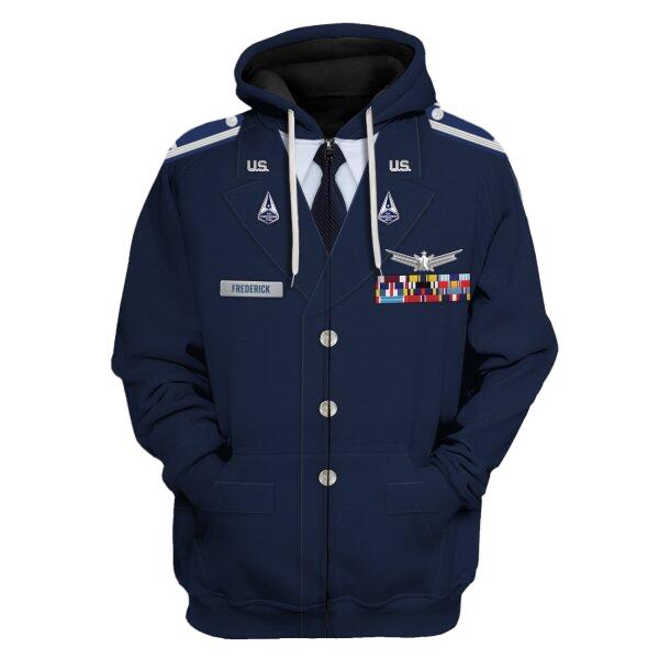 YMskinss Unisex Tracksuit U.S Space Force Service Dress 3D Uniform-Officer