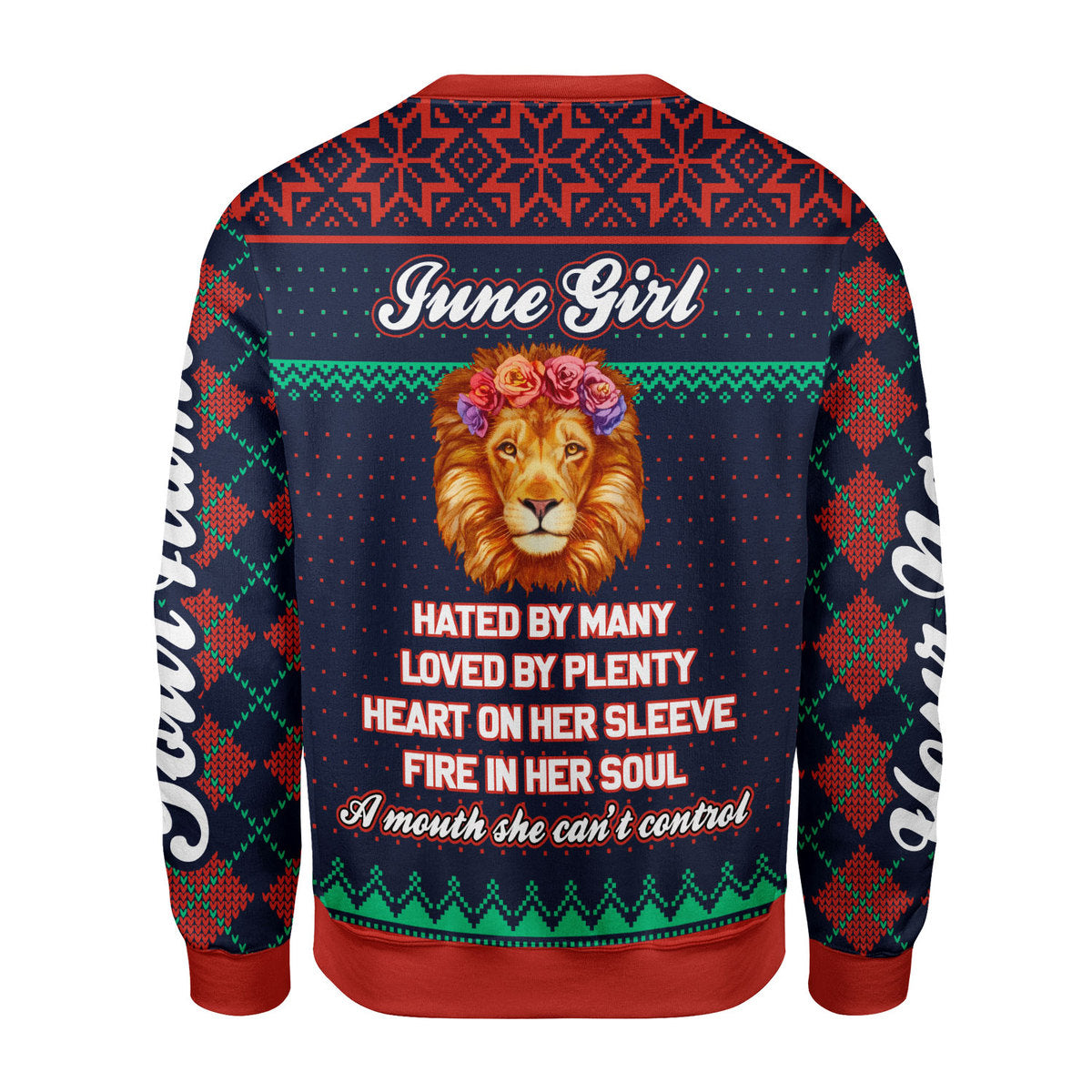 YMskins Personalized Ugly Sweater June Girl All Over Printed