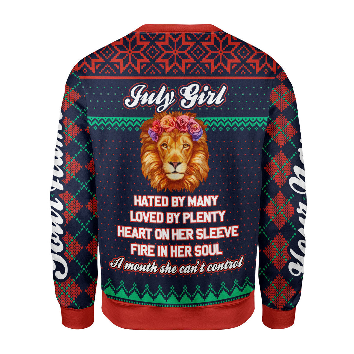 YMskins Personalized Ugly Sweater July Girl All Over Printed
