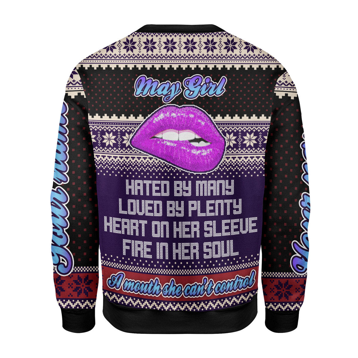 YMskins Personalized Ugly Sweater A Queen Was Born In May All Over Printed