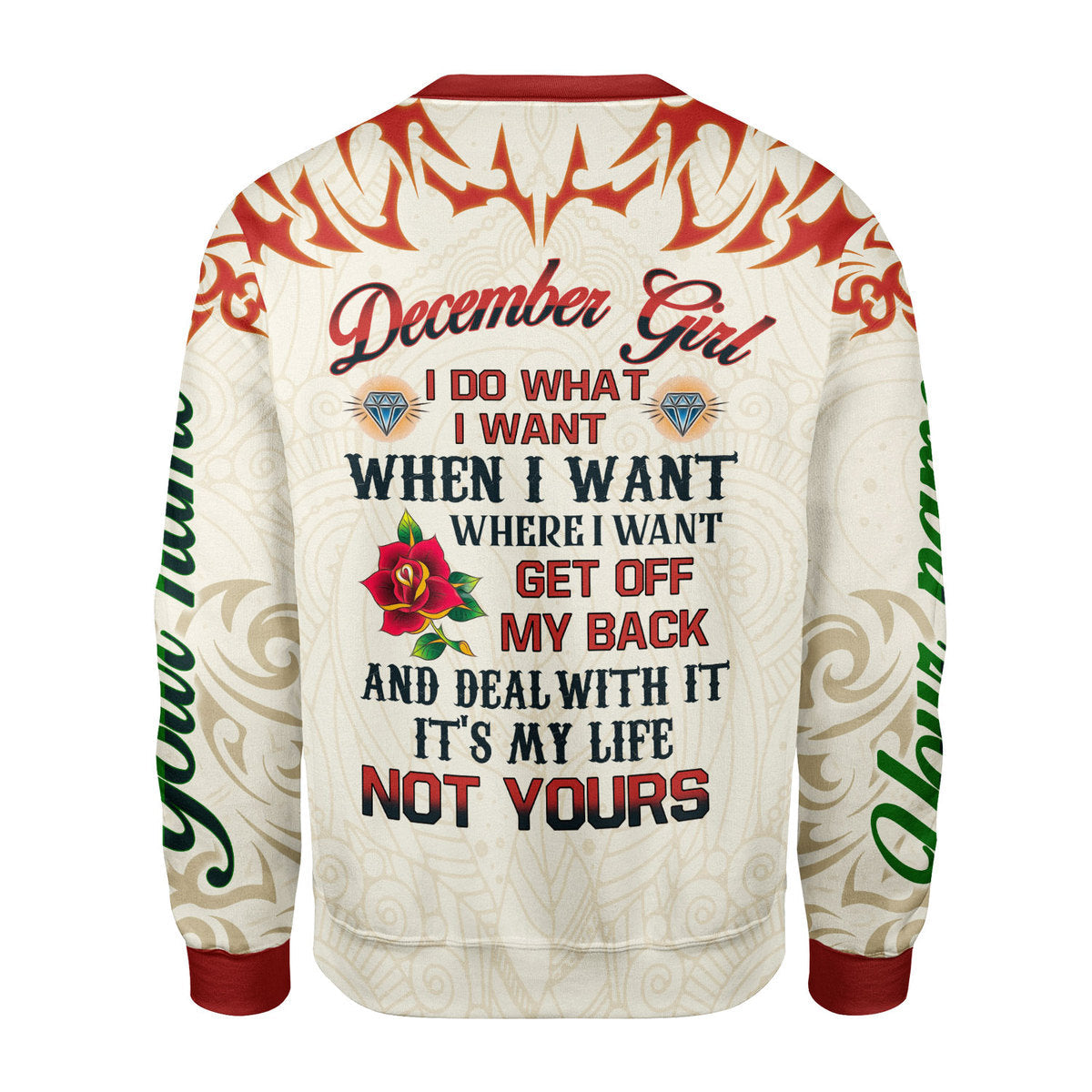 YMskins Personalized Ugly Sweater December Girl All Over Printed