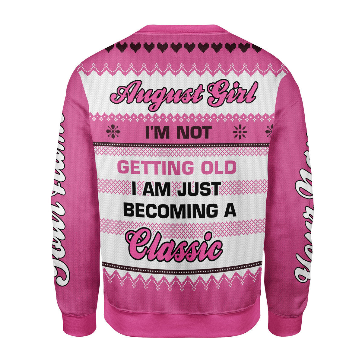 YMskins Personalized Ugly Sweater August Girl All Over Printed