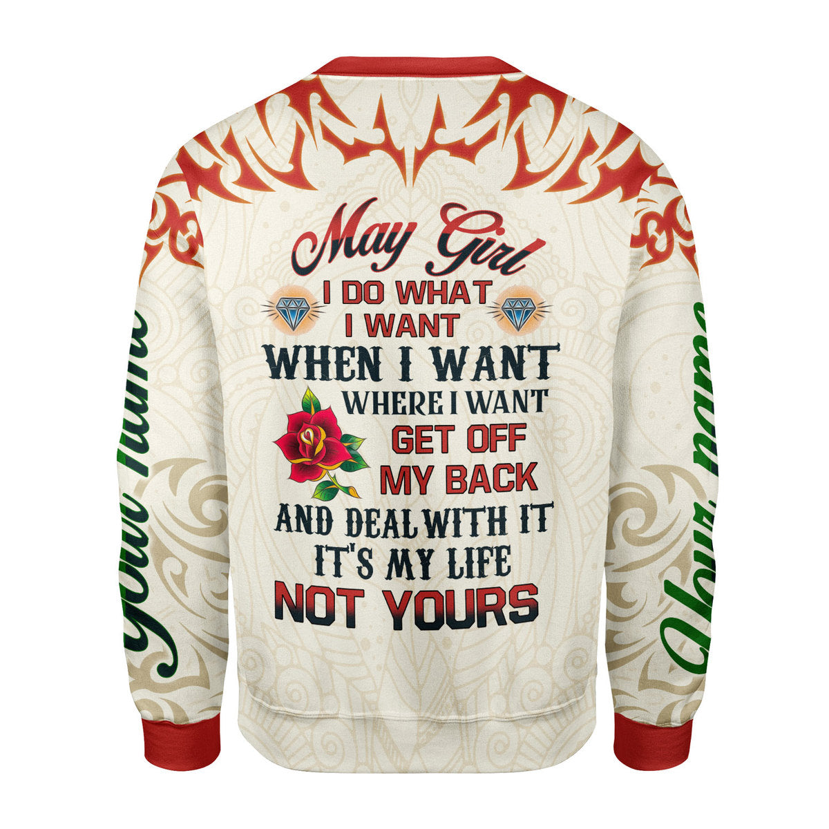 YMskins Personalized Ugly Sweater May Girl I Do What I Want All Over Printed
