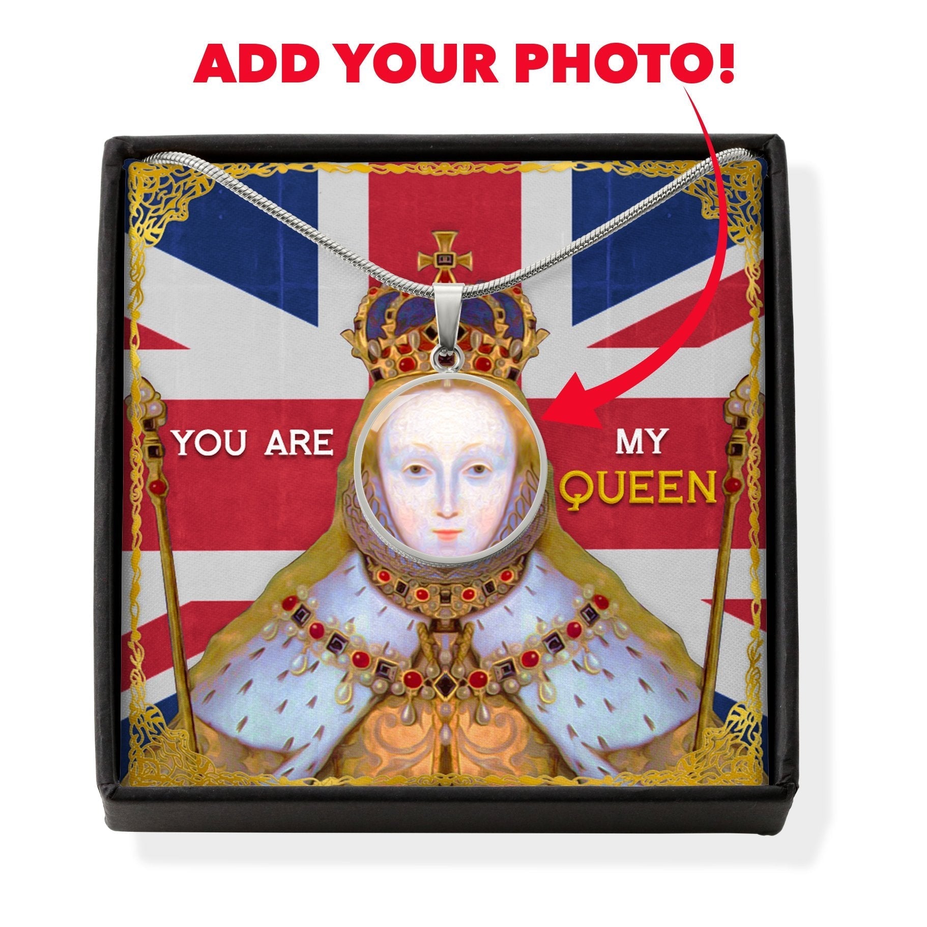 Victorious Elizabeth I Customized Face Portrait Historical Jewelry