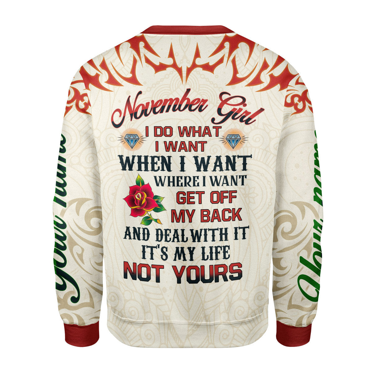 YMskins Personalized Ugly Sweater November Girl I Do What I Want All Over Printed