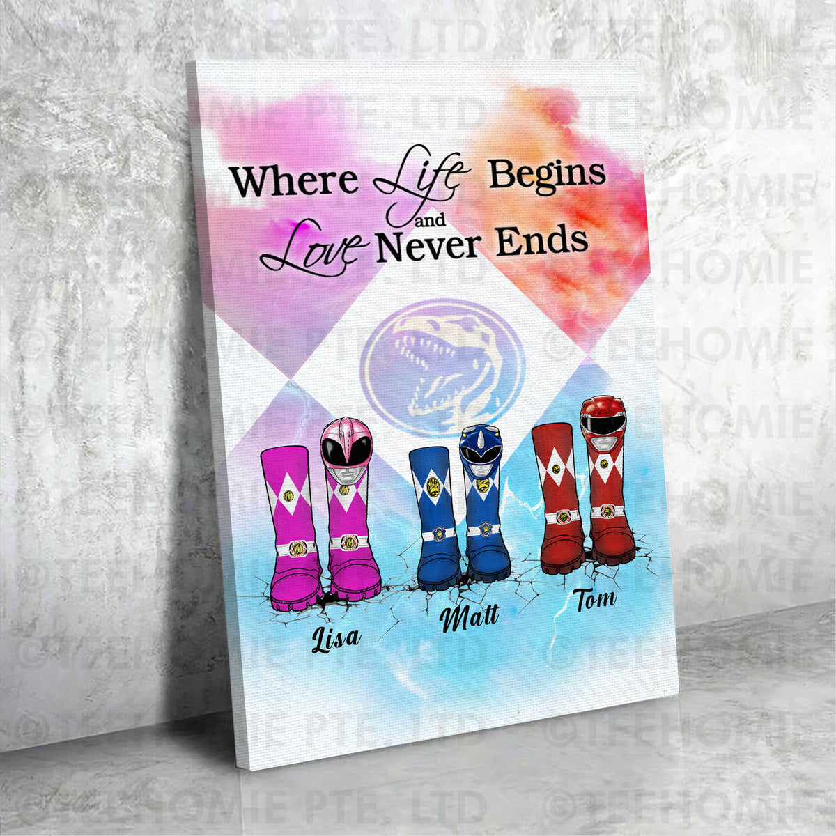 Customized Canvas Poster Wall Art The Power Ranger Boots Family