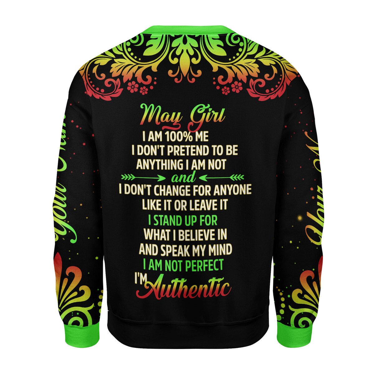 YMskins Personalized Ugly Sweater May Girl I Am 100% Me All Over Printed