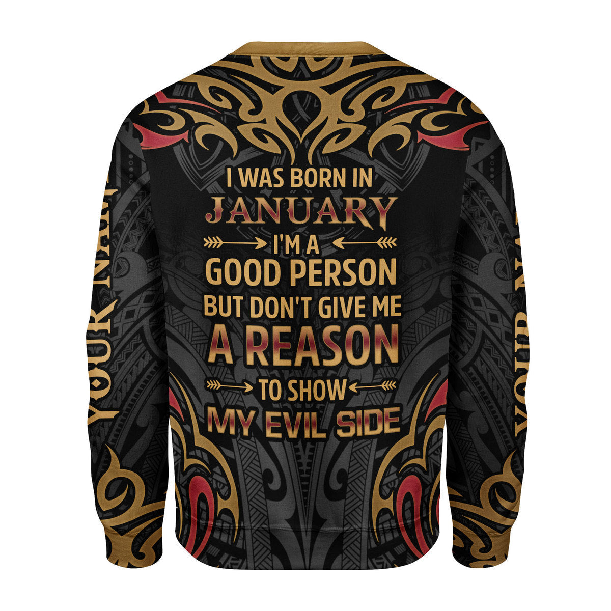 YMskins Personalized Ugly Sweater January Guy All Over Printed