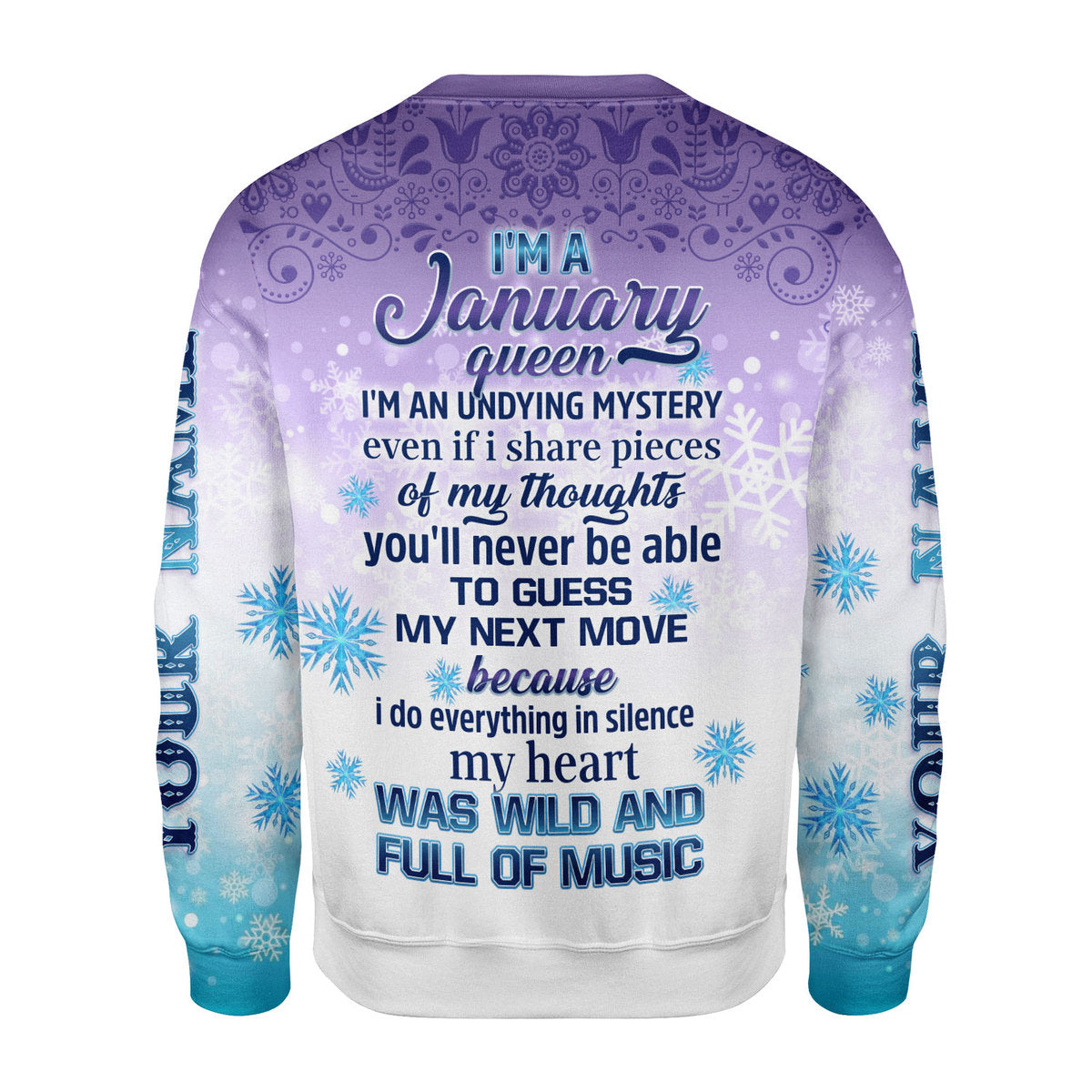 YMskins Personalized Ugly Sweater I'm A January Queen All Over Printed
