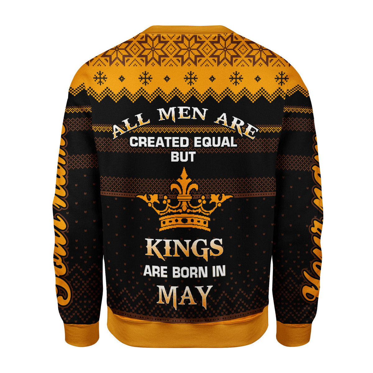 YMskins Personalized Ugly Sweater May Guy Kings Are Born In May All Over Printed