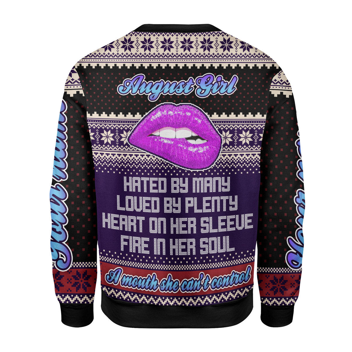 YMskins Personalized Ugly Sweater A Queen Was Born In August All Over Printed