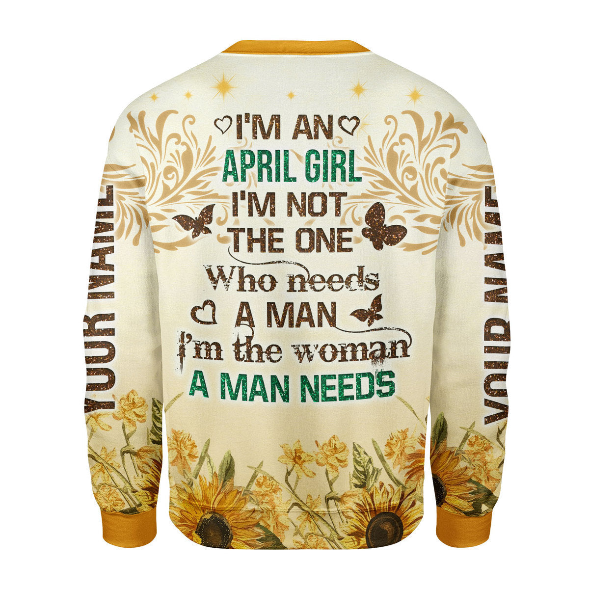 YMskins Personalized Ugly Sweater April Girl All Over Printed
