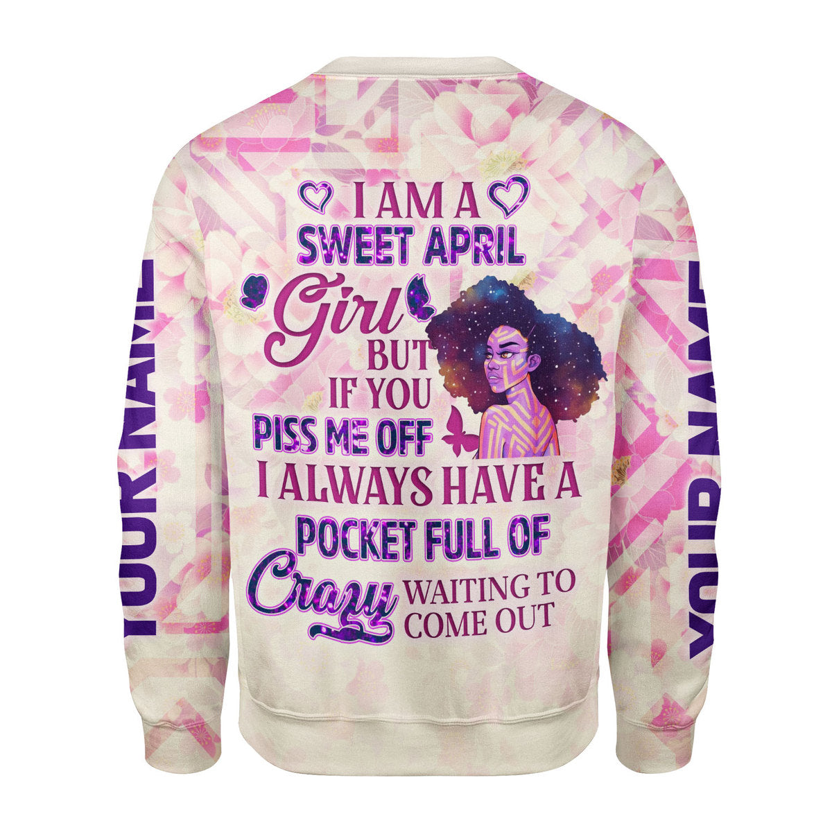 YMskins Personalized Ugly Sweater April Girl All Over Printed