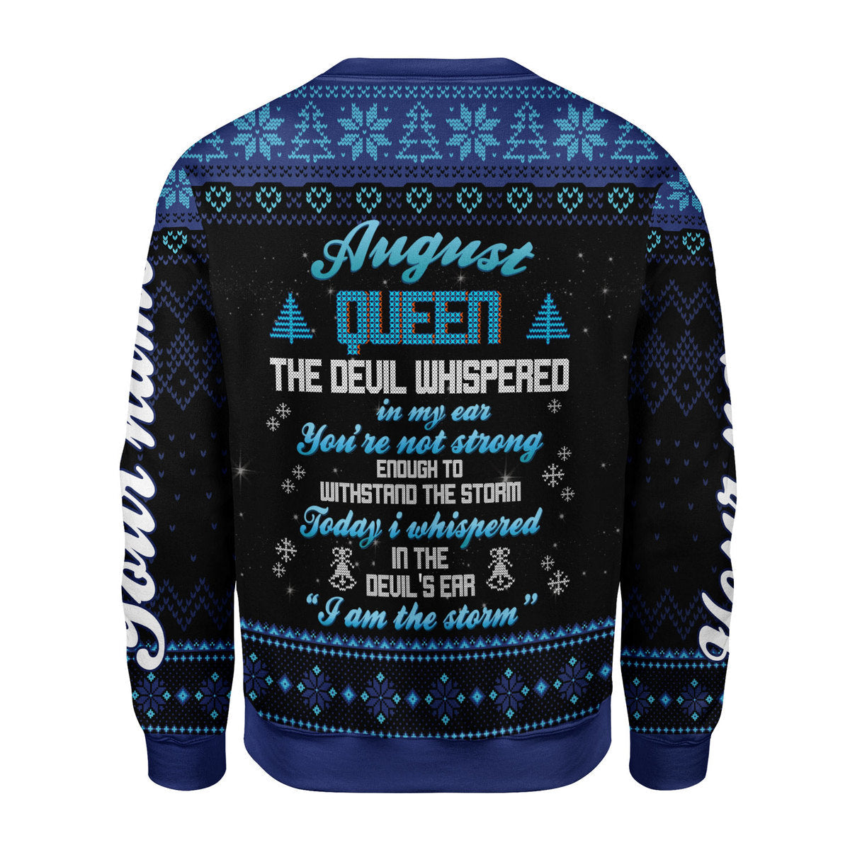 YMskins Personalized Ugly Sweater August Girl I Am The Storm All Over Printed